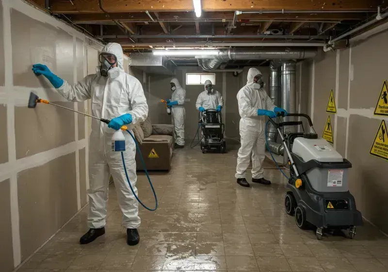 Basement Moisture Removal and Structural Drying process in Round Rock, TX